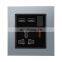 Type 86 Universal 5 pin Wall Socket With Switch 16A Aluminum Alloy Panel Sockets And Switches Electrical With LED Light