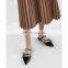 Stylish Design Ladies Flat Breathable Lining Sandals Shoes Front Knot Tie Pointed Toe High Fashion Women PU Daily Wear Lajft029