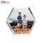 glass clear photo frame block Hexagon diy acrylic photo block