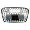 RS5 front bumper grille for Audi A5 S5 B85 carbon fiber Chrome black high quality center honeycomb mesh grill  2012-2016