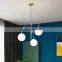 Modern Art Luxury Milk White Glass Ball Chandelier Lamp for Living Room Bedroom Hotel and Home Pendant Light