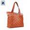 Eye Catching Pattern Fashion Style Cotton Lining Material Women Genuine Leather Handbag for Bulk Buyers