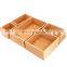 5-Piece Set Bamboo Wood Drawer Organizer Box Bin Set