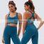 Custom fitness apparel recycled yoga sets for women manufacturer workout activewear female gym fitness set ribbed yoga set women