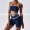 Yoga wear set high quality high waist active wear set workout clothing compressed yoga biker short sport bra and short set