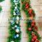 HOT SALE! 8 FT Green PVC Christmas Tinsel,Green Leaf Tinsel Garland,BALLs decoratived PVC garland