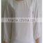 Simple long sleeve chiffon T-shirt white casual girl summer tshirt