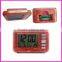 Wooden colorful calender talking alarm clock
