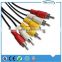 competitive price 3.5mm jack audio cable 3rca to 3rca av cable mobile av tv cable