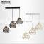 Black 3 Light Chandelier Light, Metal Black Pendant Lamp MD82011
