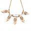 Marvelous gorgeous splendid posh fleshcolor leaves statement choker necklace