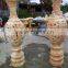 Large Gold Garden Pots And Planters Hand Sculpture Carving Stone Marble For Resort, House And Garden