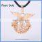 Rose Gold Plated Angel Wings Copper Hollow Chime Box Harmony Pregnancy Jewelry Necklace Belly Pendant BAC-M022