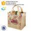 Wholesale reusable custom 6 bottle pp non woven wine bag