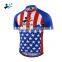 USA star Polyester Custom Cycling Shortsleeve Jersey no minimum