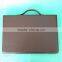 Vintage portfolio with long strap slim brown leather briefcase for boys