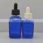 100ml 15ml 30ml matte pearl white square glass dropper bottle