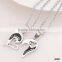 Crystal Heart Key Silver Plated Couple Necklace For Valentine's Day Girlfriend