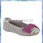 grey and cream stripe knitted Ballet Slippers for women