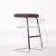 Solid stainless steel metal bar stool with step legs