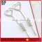 Shenzhen factory price color long rod metal stick silver wire heart shape paper clips with spring