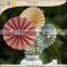 wedding decoration hanging rainbow colors paper rosettes backdrop
