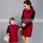 2015 Factory supply mom and kid long sleeve wool warm dress