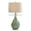 Factory wholesale home decor artificial ceramic table lamp for hotel design with fabric shade