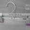 The HEAD metal hanger ,plastic plated one bar clips hanger for pants simple hanger best price