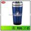 Eco-friendly 16 ounce insulated solid color travel mug with logo and lid