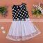 New Kids Girl's Wear Sleeveless Cute Dot Striped O-Neck Patchwork Dress