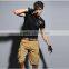 men's dungarees plain color cargo shorts 6 pockets