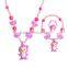 Pink penguin hard plastic bracelet custom charm bracelet beautiful girl necklace