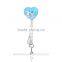 Hot Sale Blue Enamel Solid S925 Heart Silver Plated Bell Couple Bracelet Key Lock Personal Long Chains SlideCharms Pendants
