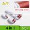 New 4 in 1 derma roller set with 3 replaceable roller heads 300 / 720 / 1200 needles for eye+face+body
