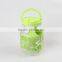 wholesale hot sell plastic green juice dispenser juice jar whit one bibcocks with five cups for store beverage