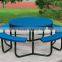 Garden Patio Furniture, Expanded Metal Table with Benches