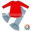 Wholesale Girls Ruffle Pants Sets Childrens Ruffle Jeans Cheap Price Girls Denim Ruffle Pants