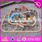New style 142 pcs children construction toy wooden toy train track W04C072
