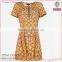 new fashion europe style ladies' close fit printed zip-up short-sleeved old fashion dresses