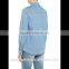 2016 new arrival ladies long sleeve blue denim shirt OEM service