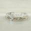 Custom your own logo wide bangle engraved logo cuff bangle for friendship gifts