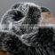 High quality luxurious cable knit cashmere and fox fur trim cape