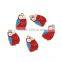 Zinc Based Alloy Charms Owl Animal Gold Plated Red Enamel