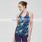 Women summer digital prints vest strap tie fitness tops sports custom tank top