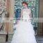 Elegant whitelace appliques organza tiered bridal gown bandage wedding dress dresses