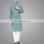 Latest Design Muslim Men Thawl Middle East Islamic Clothing For Men Green Striped Muslim Men Two Pieces Set Kurta