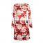 Christmas Evening Party Dress Long Sleeve Red Fashion Mini Christmas Dress