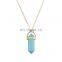 The Bulllet Six Natural Stone Crystal Pendant Necklace