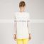 T-B507 Womens Back Pleating Plain White Tops Chiffon Blouse